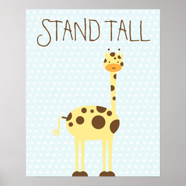Giraffe Stand Tall ı Kids room Poster (Frente)