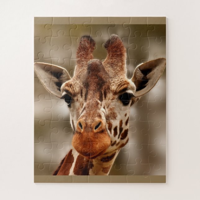 Giraffe Zoo Retrato Selvagem Quebra-cabeça (Vertical)