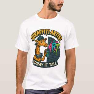 Giraffiti Artista T-Shirt - Girafa Grafite Engraça