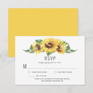 Girassóis Amarelo Ensolarado em Aquarela RSVP