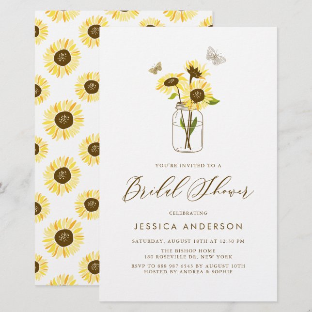 Girassóis Amarelos no Chá de panela de Jar (Frente/Verso)