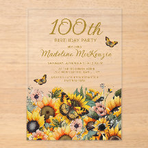 Girassóis Borboletas 100ª Festa de aniversário