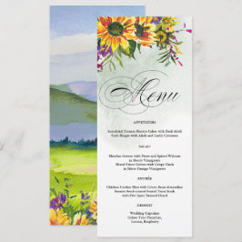 Girassóis | Cartões de menu para casamento de prad