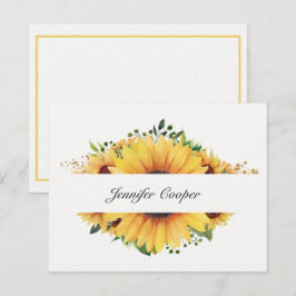 Girassóis Da Sua Mesa Um Cartão De Nota Pessoal