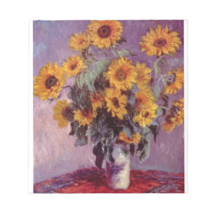 GIRASSÓIS DE MONET DO BLOCO DE NOTAS