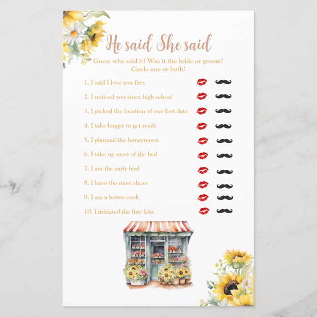 Girassóis Ela disse que estava fora do mercado (Frente)