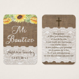 Girassóis Espanhóis Baptism Tags / Recuerdo Bautiz
