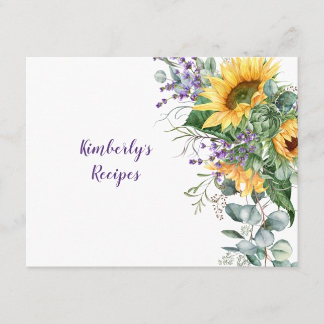 Girassóis, Eucalipto e Receitas Florais de Lavanda (Frente)