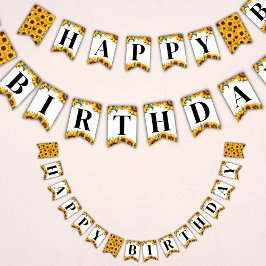 Girassóis Feliz Aniversário Bandeira de Bandeira d