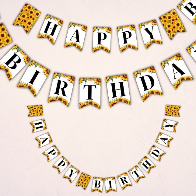 Girassóis Feliz Aniversário Bandeira de Bandeira d (🌻 Nature's Joy: Sunflowers Birthday Bunting Flag Banner! 🎉)
