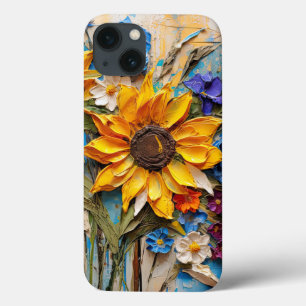 Girassóis Flores selvagens Flor Mídia Mista Design