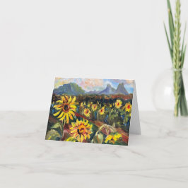 Girassóis havaianos com cartão de modelo de montan