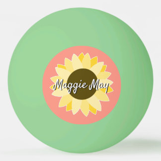 Girassóis na bola de pingue-pongue