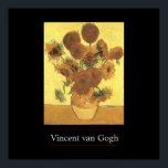 Girassóis por Van Gogh Poster Impressão<br><div class="desc">Vida Estática: Vase com Quinze Girassóis Pintura por Vincent van Gogh Por expressionismo não é simplesmente uma forma de ver as coisas: é também uma forma de as fazer, de as pintar. Um expressionista não pinta "plano" e em tons puros - ele quebra seus tons e os aplica com uma...</div>