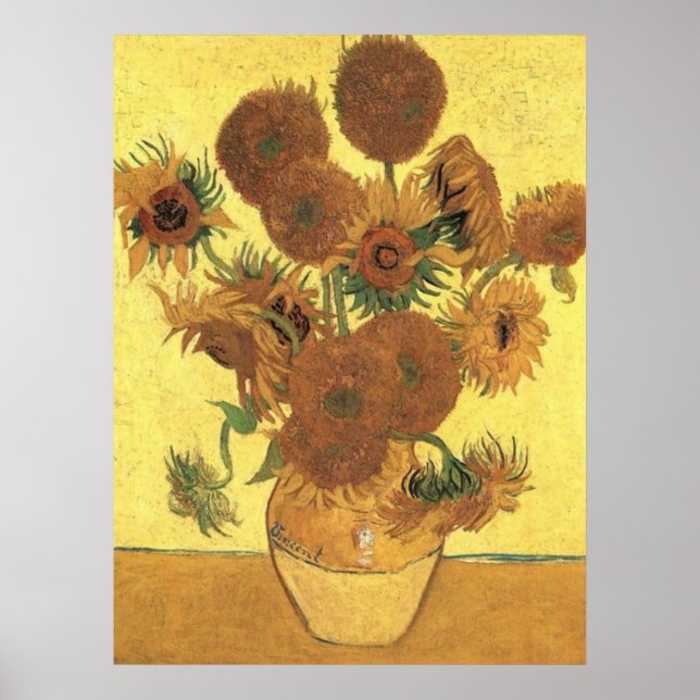 Girassóis por Van Gogh - Poster Postar impressioni (Frente)