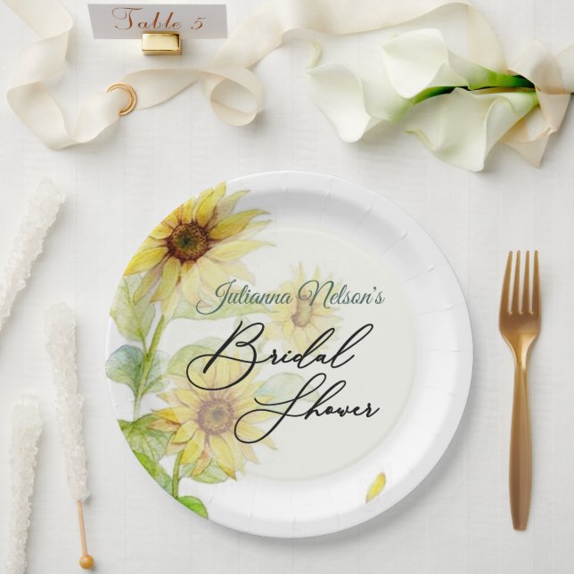 Girassóis   pratos de papel (Casamento)