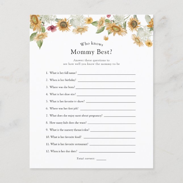 Girassóis que conhecem melhor as Mamães (Frente)