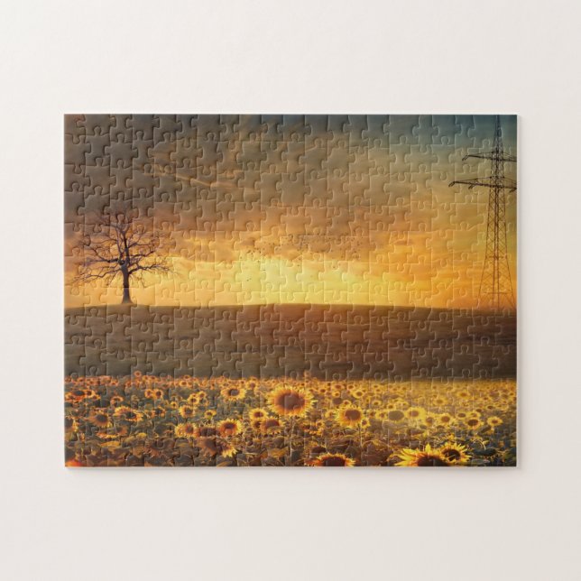 Girassóis Quebra-cabeça sunset Gift (Horizontal)