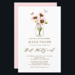 Girassóis Rosa Mason Jar Bat Mitzvah Convite<br><div class="desc">Convide familiares e amigos para o seu evento com este convite personalizável do bat mitzvah. Apresenta girassóis cor-de-rosa num jarro de mason. Personalize adicionando seus detalhes. Este convite de morcego de girassol mitzvah é perfeito para qualquer tema ou estação.</div>