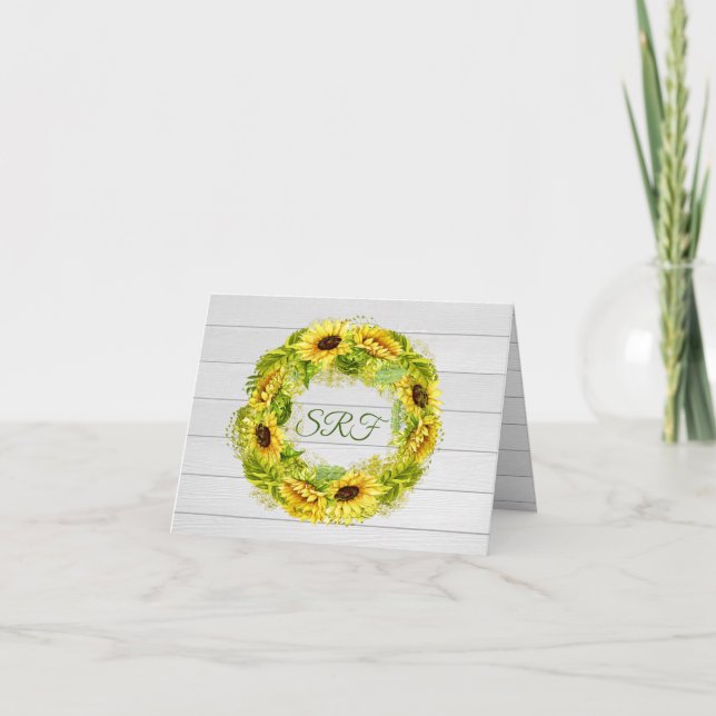 Girassol Agradecimento ou Nota em Branco (Frente)