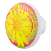 Girassol Amarelo em espiral psicodélica