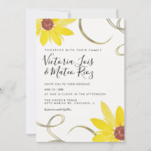 Girassol Aquarela Floral Selvagem Rodopio Casament