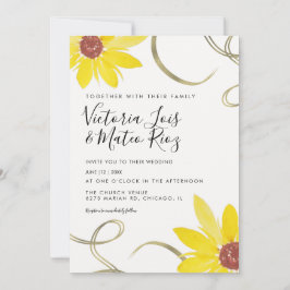 Girassol Aquarela Floral Selvagem Rodopio Casament