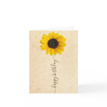 Girassol Bril | Cartão de Aniversário Russo