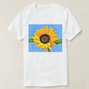 Girassol contra Sol no Céu Azul - Camisa T de Verã