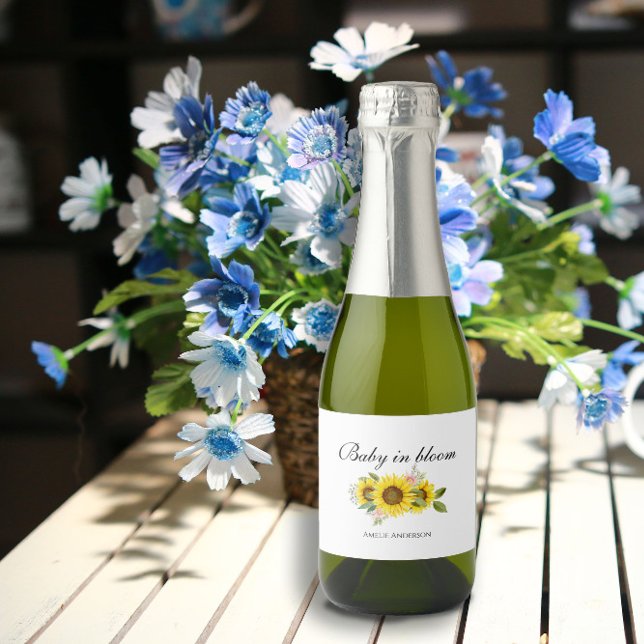 Girassol Cores de Água Rosa Chá de fraldas Floral (Criador carregado)