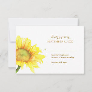 Girassol da aguarela que Wedding RSVP