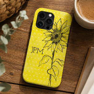 Girassol Desenhado à Mão em Amarelo Estilo Country