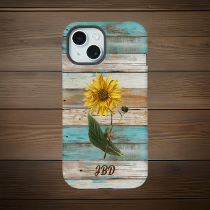 Girassol em Faux Green Weathered Wood Inicials