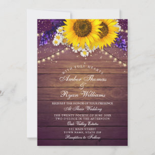 Girassol Floral Amarelo Roxo Rústico País Celeiro