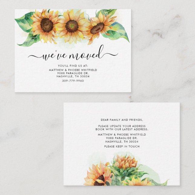 Girassol Movimentamos Anúncio de Movimento Floral (Frente/Verso)