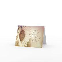 Girassol - obrigado cartões de nota - bege