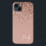Girassol Rosa Rosa Rosa Rosa Rosa Dourada Monogram<br><div class="desc">Rosa Dourado feminino - Faísca rosa pincelada e esfregando brilho no nome do monograma de metal escovado e no telefone inicial. Isto faz o doce e perfeito aniversário de 16 anos, casamento, chá de panela, aniversário, chá de fraldas ou festa de solteira presente para alguém que ama luxo de luxo...</div>