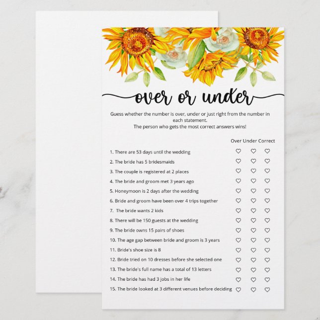 Girassol sobre ou sob chá de panela (Frente/Verso)