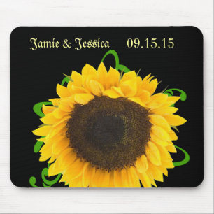 Girassol Você Escolhe Cor de Fundo MousePad