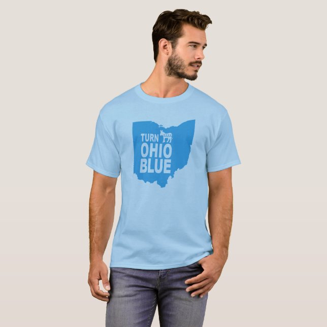 Gire o estado liberal progressivo azul do t-shirt (Frente Completa)