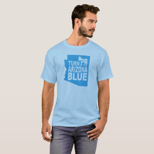 Gire o estado progressivo azul do t-shirt da