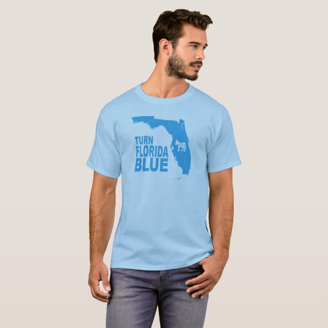 Gire o estado progressivo azul do t-shirt | de (Frente Completa)
