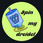 Gire os adesivos do meu Dreidel<br><div class="desc">Gire o meu Dreidel. Humorável design de Chanukah.</div>