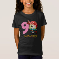 GIRL Birthday Pirate 9º Nome T-Shirt