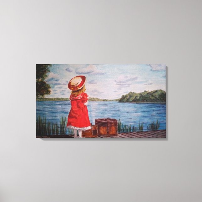Girl in Red-Stretched Canvas Print (Frente)