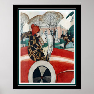 "Girl & Pug" Art Deco Impressão por Gerda Wegener