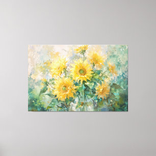 *~* Girl Sun Flowers TV2 Stretered Canvas Print
