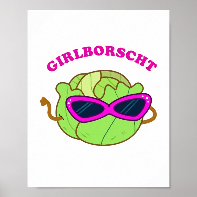 Girlborscht Fabuloso Poster de trocadilhos vegetai (Frente)