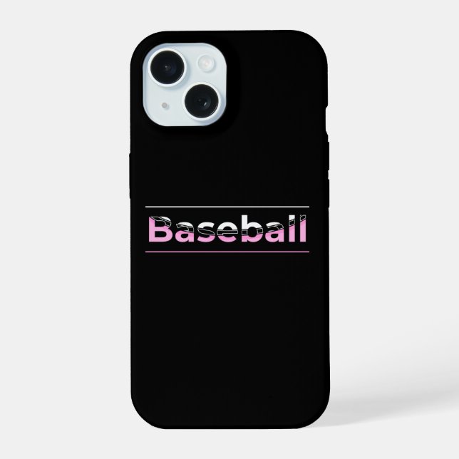 Girls Baseball - Tipografia Geométrica Rosa (Verso)