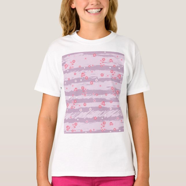 Girls' Basic T-Shirt – Butterfly Garden (Frente)